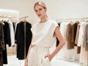 Elegancki mężczyzna w swetrze i marynarce w nowoczesnym atelier, podkreślający wyrafinowany styl marki Scotch & Soda.